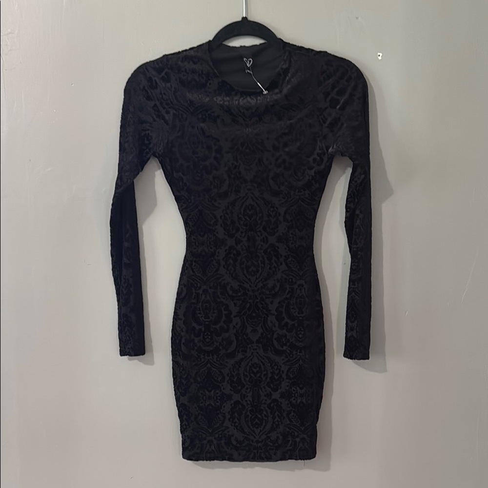Windsor Black Long Sleeve Bodycon Dress